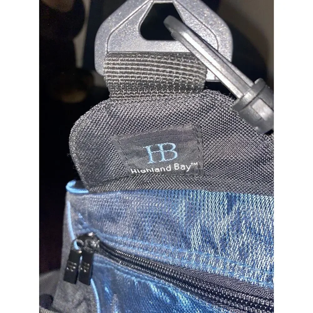 Volkswagen Duffle Bag VW Black & Blue Travel Shoulder Strap Car Bug Auto Germany